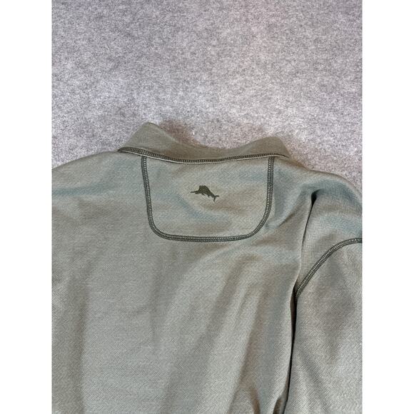 Tommy Bahama Sweatshirt Mens XL Green Quarter Zip Pullover Golf Performance - Picture 5 of 7